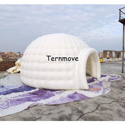 Free delivery air supported inflatable dome luna tent white blow up igloo tent exhibition hall for wedding/ party