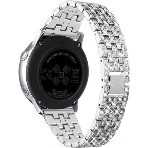 Bling Diamond Bracelet For Samsung Galaxy Watch 3 Active 2 Stainless Steel Strap For Huawei Watch GT 2 Amazfit GTR 2 Band