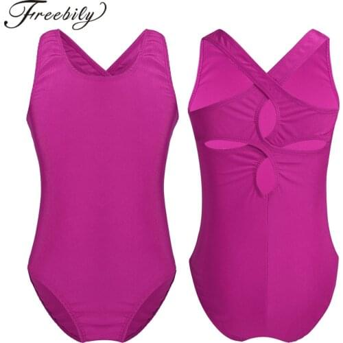 Children Girls Gymnastics Leotard Cutout Back Professional Ballet Dance Tutu Dress Leotards Jumpsuit Turnpakje Kids Dancewear