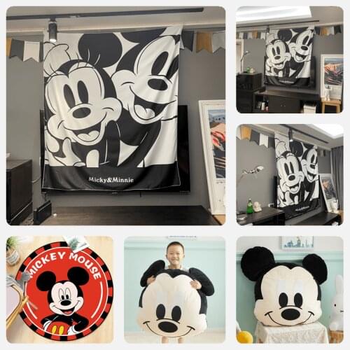 Disney Mickey Home Supplies Living Room Fashion Decoration Hanging Cloth Soft Sofa Pillow Round Carpet Children Room Decoration