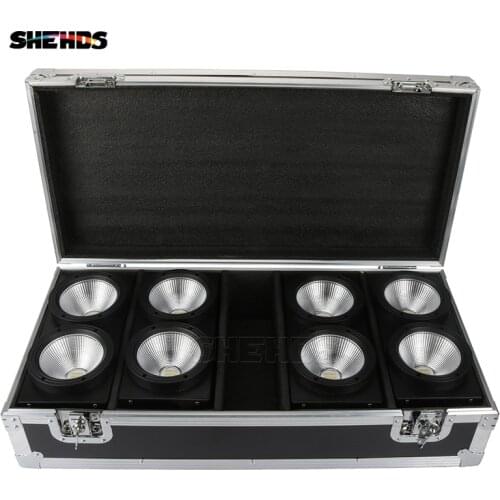 FlightCase With 4pcs 2 Eyes 200W LED COB Blinder RGBWA+UV 6in1 DMX512 Stage Effect Lighting Good For DJ Disco Parties Nightclub