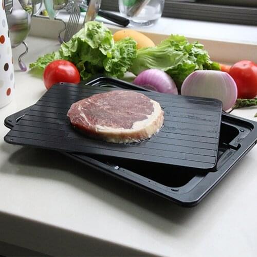 2pcs Fast Defrosting Tray Frozen Food Meat Fruit Quick Defrosting Plate Board Aluminum Alloy Defrost Board Kitchen Gadget Tools