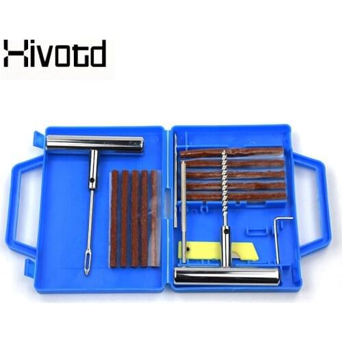 Hivotd 2019 car tire repair tools tyre repair kit studding tool set auto bicycle tubeless puncture plug garage car accessories