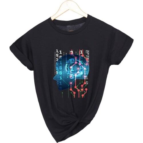 Abstract Printing Girls O-Neck Casual Tops Plus Size Thin Style T-Shirt Womens Summer Oversize Loose Tees Kids Short Sleeve Top