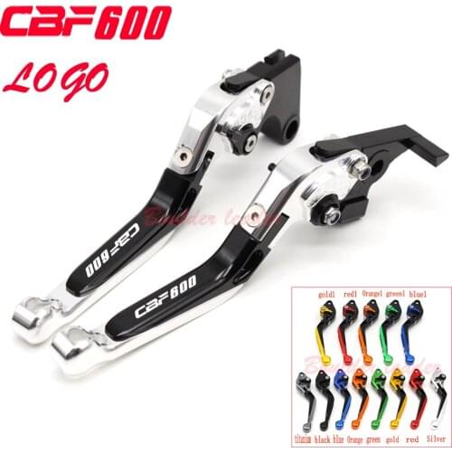 With Logo Silver+black For Honda CBF600/SA CBF 600 2010-2013 2011 2012 Adjustable Extendable Motorcycle CNC Brake Clutch Levers