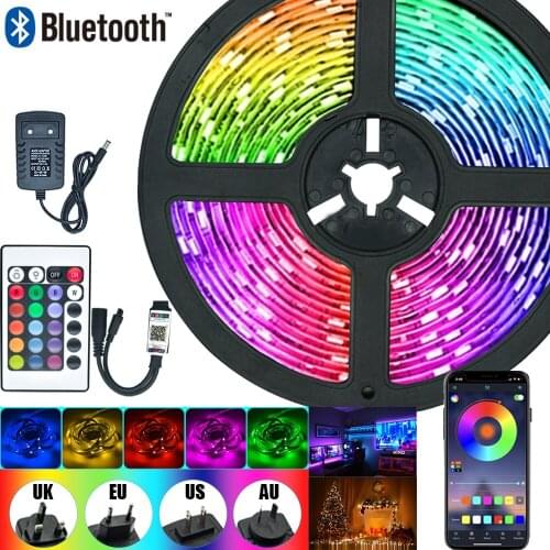 LED Strips Lights Bluetooth RGB 5050 2835 Flexible Lamp Tape Ribbon With Diode DC 12V 5M 10M 32.8ft Christmas luces LED WIFI