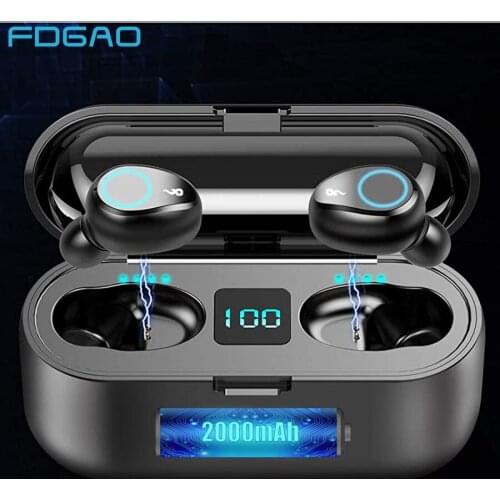 TWS 2000mAh Bluetooth 5.0 Earphones Wireless Headphones Touch Control LED Display Charging Box Sport Waterproof Headset Earbuds