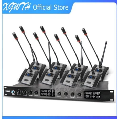 UHF Wireless Microphone System Cardioid Conference Condenser Table Gooseneck Desktop Mic Speech School Classroom Meeting Room