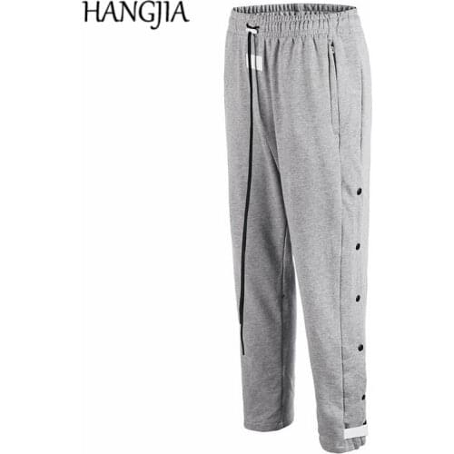 Vintage Mens Terry Velcro Sports Pants Streetwear Hip Hop Joggers SweatPants Cotton Side Buckle High Quality Casual Pants Women