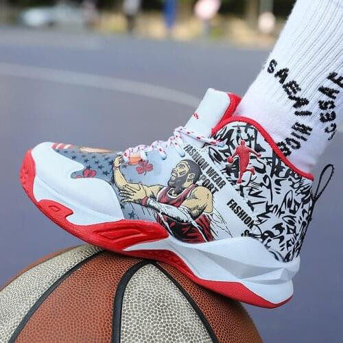 Boys High Top Non-slip Kids Sneakers Boys Basketball Shoes Footwear Children Sport Shoes Outdoor Child Boys Basket Shoes Rubber