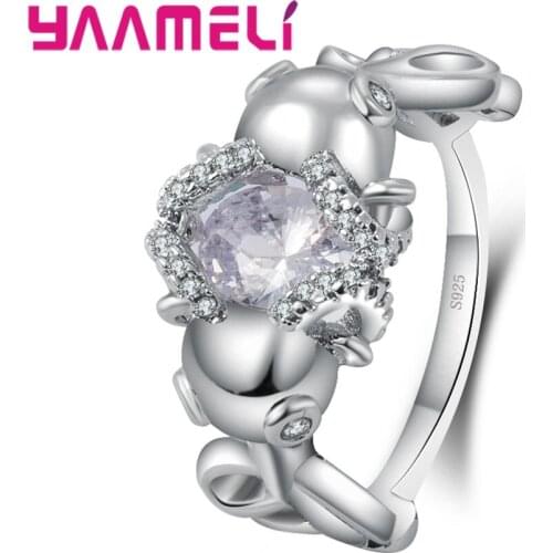 Top Quality 925 Sterling Silver Color Exquisite Bijoux Fashion Wedding&Engagement Ring Made With Cubic Zirconia Jewelry