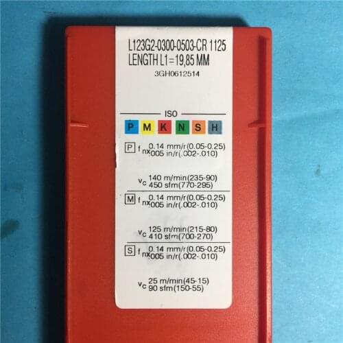 10PCS CARBIDE INSERT L123G2-0300-0503-CR 1125