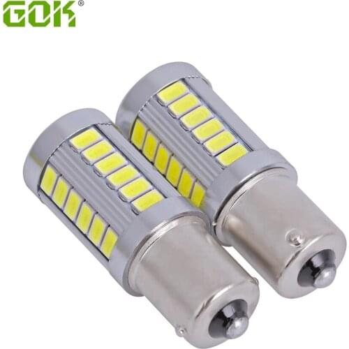 10 x Ba15s led 1156 33SMD 5630 LED 1157 BAY15D 33led White lights 12V With Top Lens Car Reverse Rear Brake Lamp Bulbs Tail Lamps