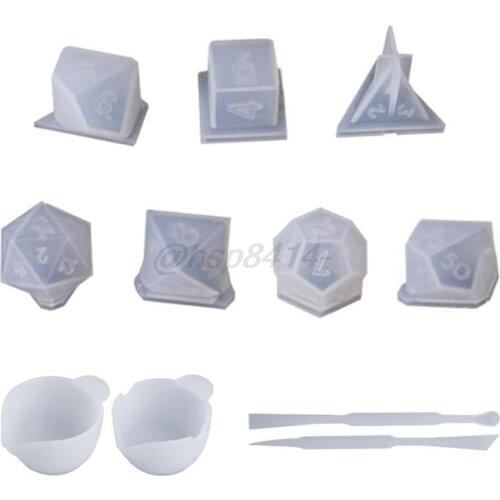 11pcs/set Dice Resin Mold Moulds Multi-spec Digital Game Dice Fillet Shape Multi-spec Silicone Mould Making