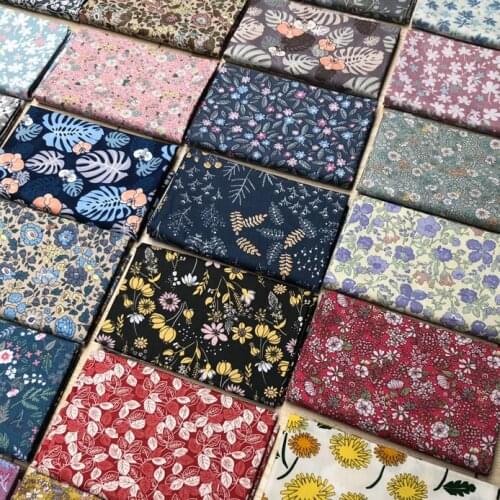 160x50cm Pure Cotton Poplin Printing Fabric Summer Thin Section Shirt Dress Clothing Small Floral DIY Home Apparel Sewing Fabric