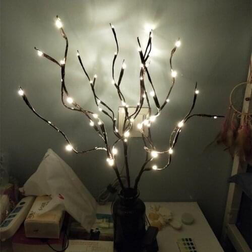 20 Bulbs LED Willow Branch Lights Christmas Lights By Battery Navidad Decorations for Home Bedroom Wedding Decor Fairy Lights