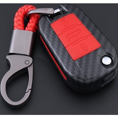 2019 Anti-fall Carbon Fiber Silicone Car Key Case For Citroen C4 Cactus C5 C3 C4L 508 2008 408 3008 5008 308 C6 CACTUS DS4 DS5L