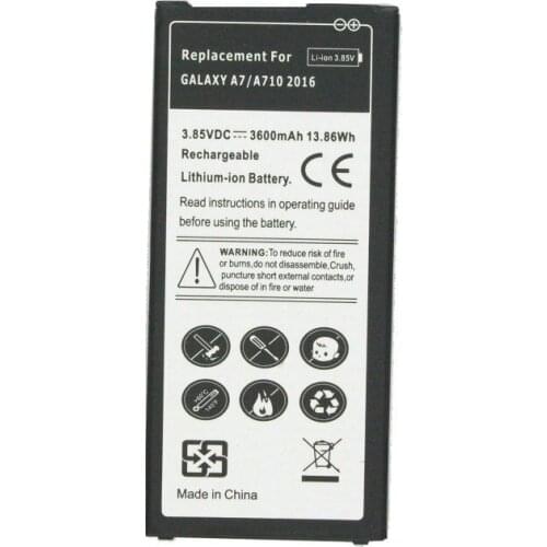 3600mAh / 13.86Wh EB-BA710ABE Replacement Battery For Samsung Galaxy A7 2016 Edition A710F A710 A7100 A7109 + Tracking Code