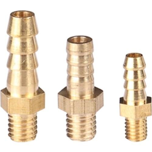 5PCS Metric Male Thread M4 M5 M6 M8 Hose Barb Outer Diameter 3mm 4mm 5mm 6mm 8mm 10mm Mini Brass Tail Pipe Trachea Joint Adapter