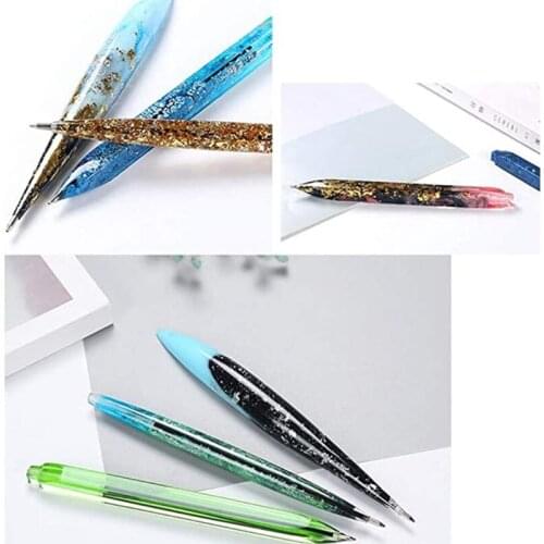 5 Pcs DIY Ballpoint Pen Casting Silicone Mould Crafts Jewelry Making Tools Crystal Epoxy Resin Mold