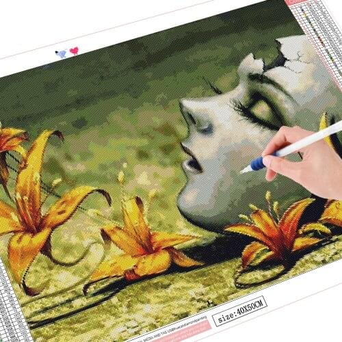 5D Diamond Painting Cross Stitch Kit Portrait Mask Full Square Mosaic Embroidery Home Decoration Rhinestone Picture