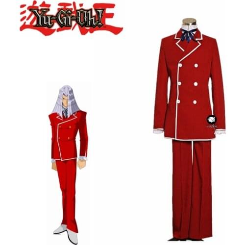 Anime Yu-Gi-Oh! Maximillion Pegasus Red Full Set Cosplay Costume Custom Made For Halloween Christmas