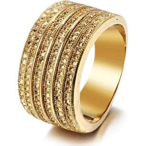 Bettyue New Arrival Hip Hop Gold Color Ring Full Of Cubic Zircon Unisex Jewelry Fashion Statement In Party Personality Ornament