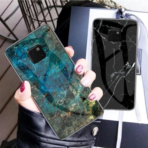 Marble Textured Glass Phone Case for huawei mate 20 pro Case