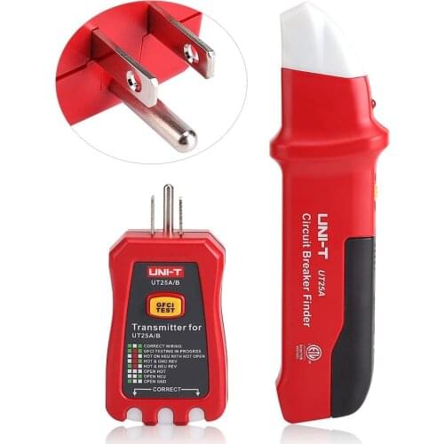 1Pcs uni-t UT25A digital circuit breaker finder socket only for UT25B short finder Tools electrician Support GFCI test on socket
