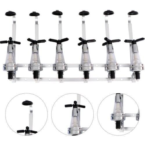 6-Bottle Liquor Dispenser Wall Mounted Bottle Beverage Stand Wall Bracket Drink Beer Wine Dispenser