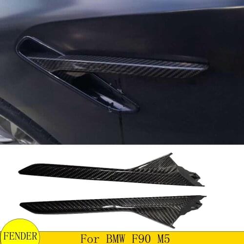 For BMW New M5 F90 Carbon Fiber Fender Light Trim 2018 - UP Front Fender Side Air Vent Cover Trim Automotive exterior parts