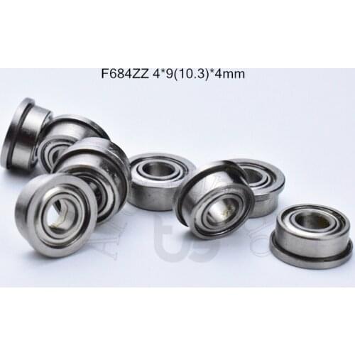 F684zz 4*9(10.3)*4mm 10pieces Flange bearing 684 684ZZ Metal sealed free shipping ABEC-5 chrome steel miniature bearing hardware