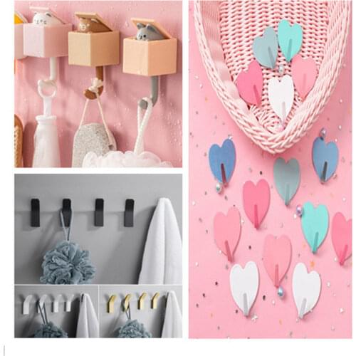 Reative Cat Hook Cute Seamless Dormitory Bedroom Door Hangers Hooks Key Umbrella Towel Cap Coat Rack Wall Decoration