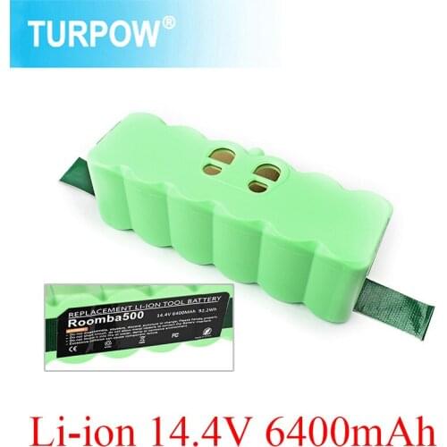 Turpow 14.4V 6400mAh Rechargeable Battery Li-ion for iRobot Roomba 500 600 700 800 Vacuum Cleaner Battery 530 560 650 785