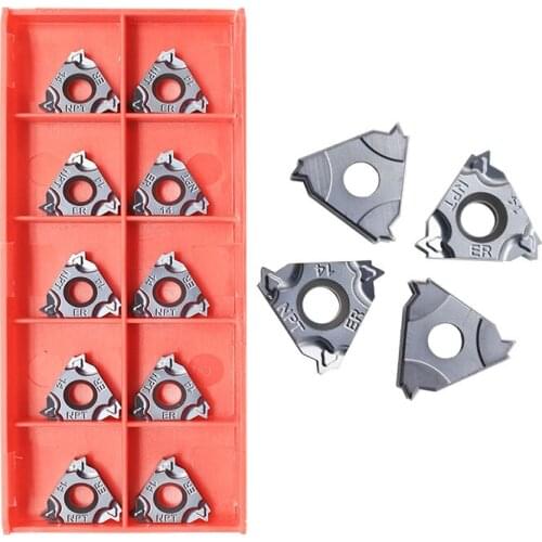 10PCS Thread 16ER 14NPT 60 angle 16ERM 16IRM Thread Turning Tool Tungsten Carbide Insert Threading Lathe Cutter Tool