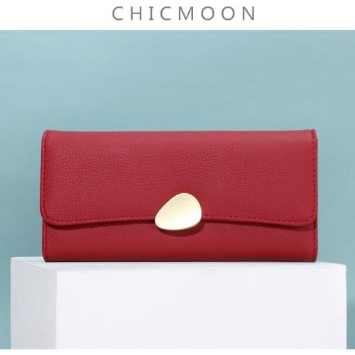 New Litchi Grain Women Long Wallet Many Departments Female Wallet Lady Cluth Purses Card Holder Cellphone Pockets Carteras