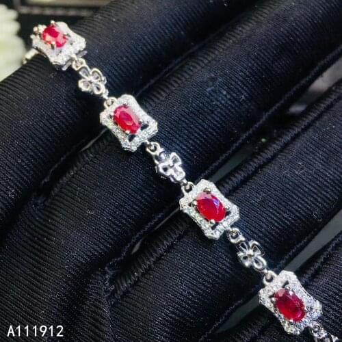 KJJEAXCMY fine jewelry natural Ruby 925 sterling silver new women hand bracelet support test lovely