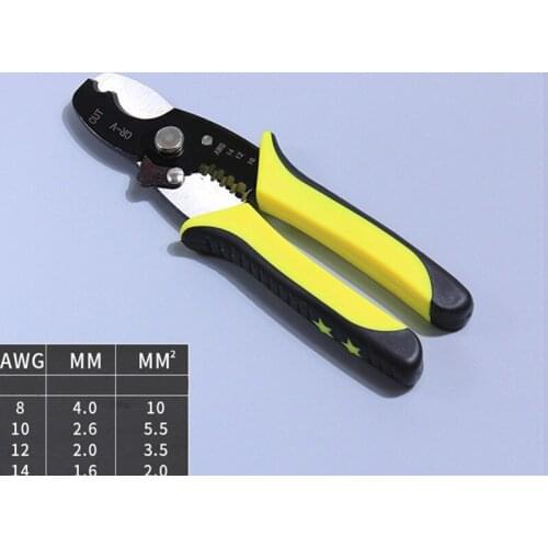 Portable Cable Wire Strippers Pliers Crimping Tool Wire Cutter Strippier Crimping Hand Tool with Manganese Steel for Electrical