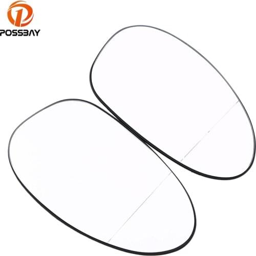 POSSBAY Left/Right Side Rear View Mirror Glass White Lens With Heated Function for BMW 3-Series E90 Sedan 2005.01-2008.09