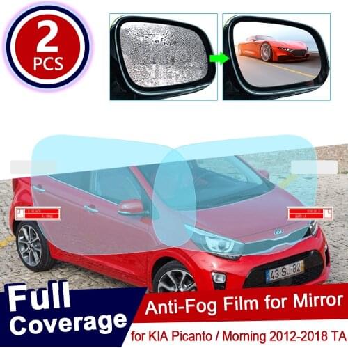 For KIA Picanto Morning 2012~2018 TA Full Cover Anti Fog Film Rearview Mirror Rainproof Clear Anti-fog Films Car Accessories