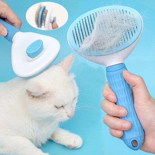 Dog Hair Removal Comb Grooming Cats Comb Pet Products Cat Flea Comb Pet Comb for Dogs Grooming Toll Automatic Hair Brush Trimmer