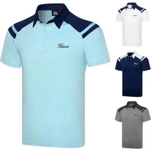 Golf POLO Apparel Mens Short-Sleeved Breathable Sweat-Absorbent T-Shirt Polo Quick-Drying Top