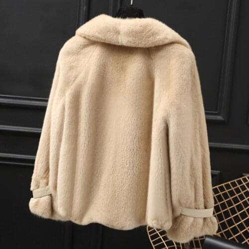 Mink fur coat short tidy fur coat 2019 womens clothing outerwear jacket coats winter new fashion suit collar