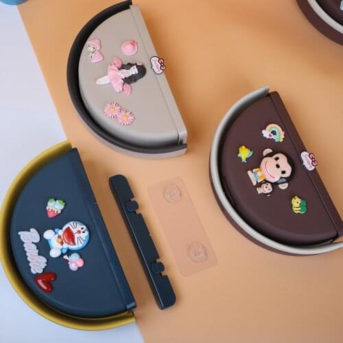 Cartoon folding small dustbin wall mounted household kitchen cabinet door top dustbin without holes