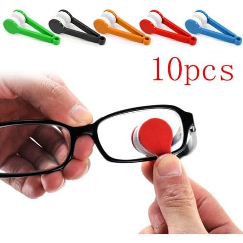 10pcs/set New Microfiber Mini Sun Glasses Eyeglass Microfiber Brush Cleaner Cleaning Spectacles Tool Clean Brush