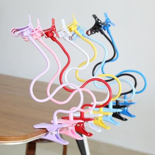 Universal Lazy Phone Holder Arm Flexible Mobile Phone Stand Stents Holder Bed Desk Table Clip Gooseneck Bracket Accessories