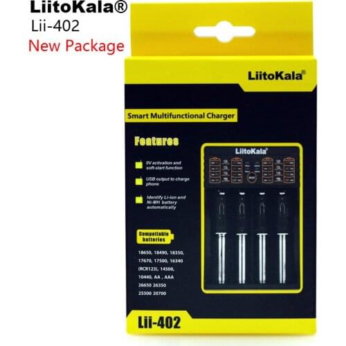 Liitokala Lii-402 18650 Charger 1.2V 3.7V 3.2V 3.85V AA / AAA 26650 10440 14500 16340 25500 NiMH lithium battery smart charger