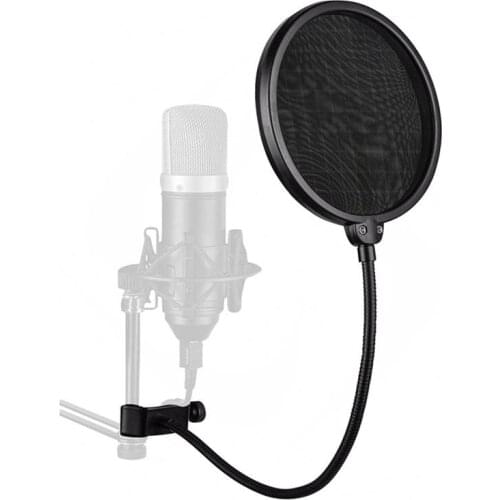 Clamp On Microphone Filter Bilayer Recording Spray Guard Double Mesh Screen Windscreen
