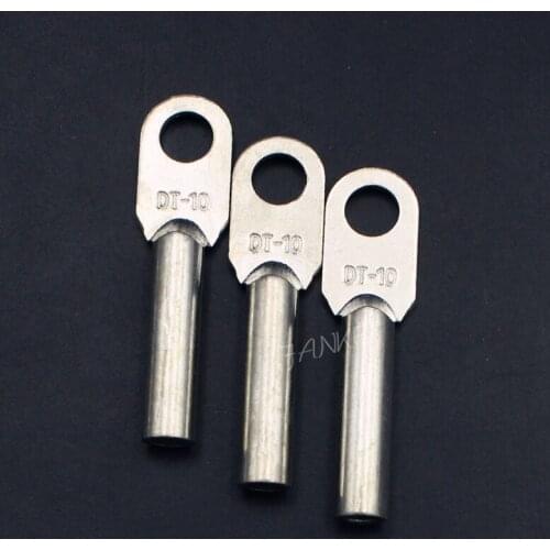 1piece DT-10 10mm2 Cable Lug Terminal Connector Copper Coated tin Tone for 8.5mm Dia Bolt Electric power fittings B type
