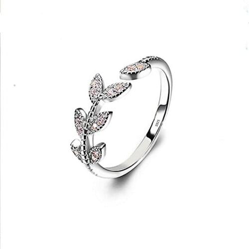 20pcs/ Lot Wholesale Elegant Style Micro-Inlaid Leaf Shape Girls Finger Ring